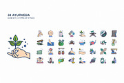 Ayurveda spa icon set, an Icon by Icongeek26 (Thumbnail 1 of 4)