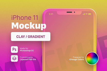 iPhone 11 Mockup - Color Gradient