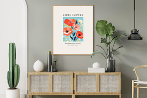 Birth Month Flower Market Wall Art