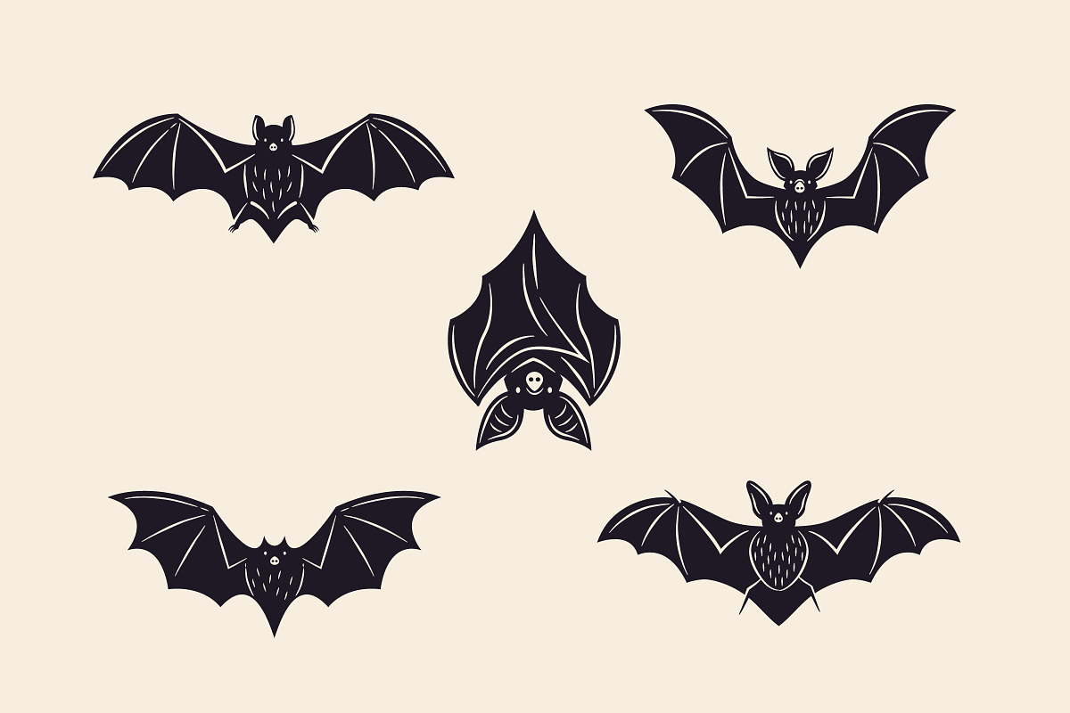 Vintage Halloween Bats icons, an Object Graphic by DenysHolovatiuk (Photo 4 of 5)