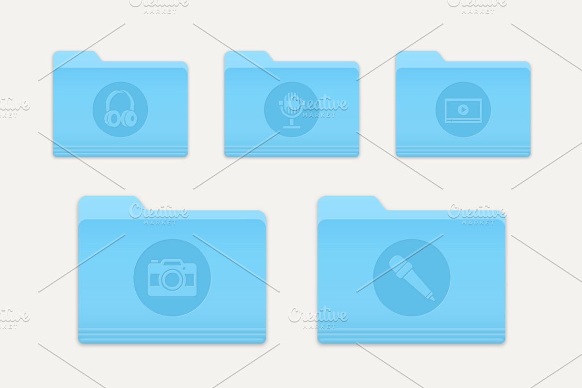 Multimedia Folder Icons Set 2, an Icon by Alex Serada