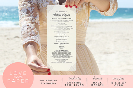Wedding Program Template P1006