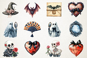 Sepia Coquette Halloween Clipart, an Illustration by RobertsArt (Thumbnail 6 of 7)