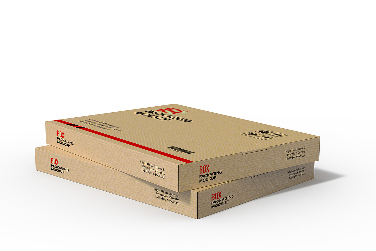 Stack Cardboard Box Packaging Mockup