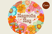 Retro Flowers Logo Canva Template, a Branding & Logo Template by Dear Darling Design (Thumbnail 2 of 7)