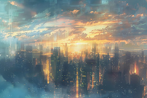 A cityscape with buildings against a, a Photo by Iftikhar Alam