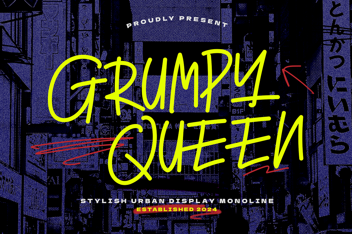 Grumpy Queen – Handwritten Font, a Handwritten Font by themewarrior (Photo 1 of 10)