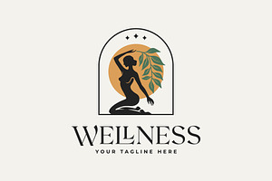 female with plant leaves icon logo, a Branding & Logo Template by Blazybone