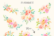 Peonia Watercolor Design Set, an Illustration by Angie Makes (Thumbnail 2 of 9)