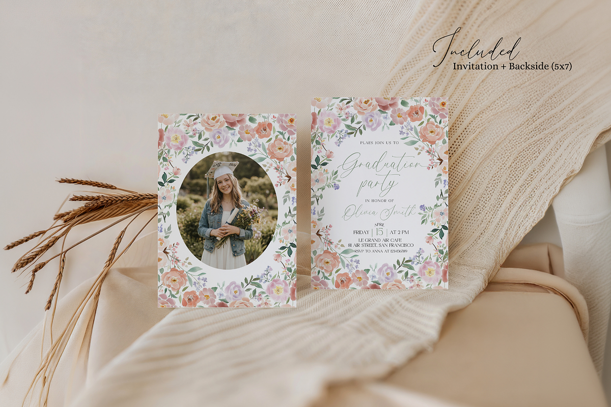 Cottagecore Senior Invite 2026, an Invitation Template by MockupWizard (Photo 2 of 3)