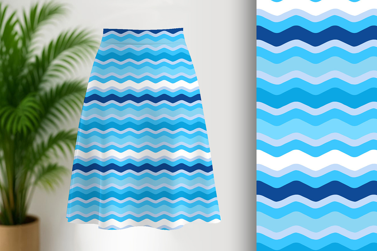 Blue Waves Stripe Seamless Pattern, a Pattern Graphic by Sharon Schwalbe (Photo 1 of 4)