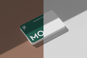 Rounded Business Cards Mockup Set