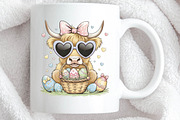 Easter Day Highland Cow PNG, Cute Co, an Illustration by DreamPrint404 (Thumbnail 3 of 7)