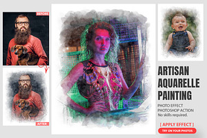 Artisan Aquarelle Painting Action