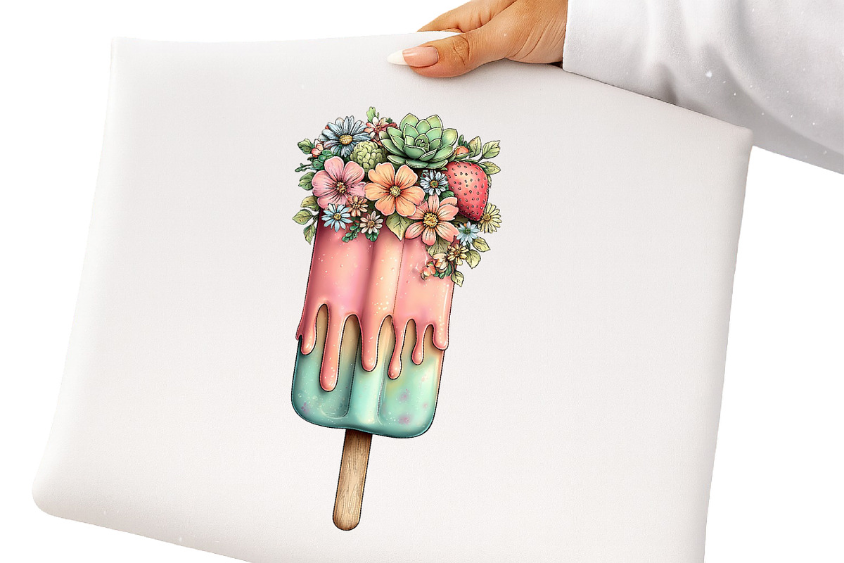 Watercolor Ice-Cream Clipart, an Illustration by GatewayDesign (Photo 5 of 6)
