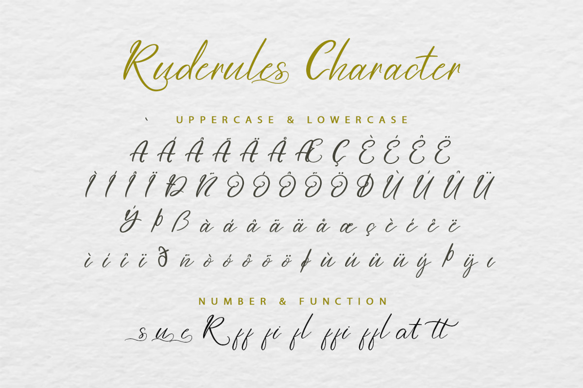 Ruderules, a Script Font by kerismaker (Photo 4 of 10)