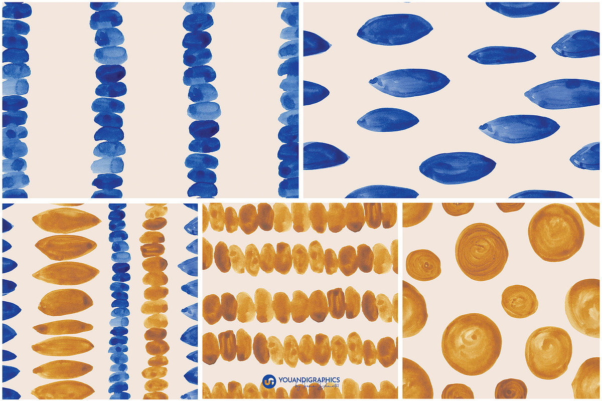 Beach House Watercolor Patterns, a Pattern Graphic by Youandigraphics (Photo 10 of 19)