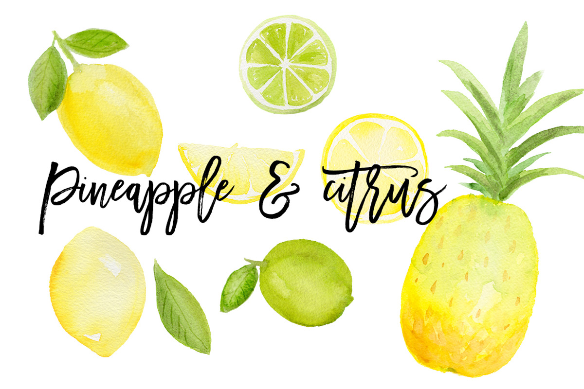 SALE! Summer Lemon Fruit Clip Art, a Food Illustration by DailyMiracleDigitals,LLC (Photo 7 of 8)
