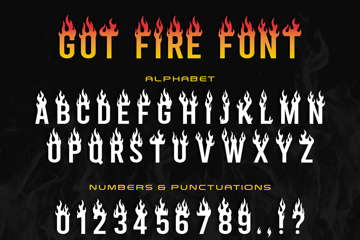 Got Fire Font – A Sizzling Hot Font, a Font by GlitzyGrapix (Photo 5 of 5)
