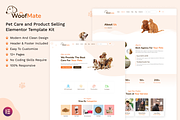 WoofMate - Pet Care Elementor Kit, a WordPress Template by Techeshta Solutions (Thumbnail 1 of 6)