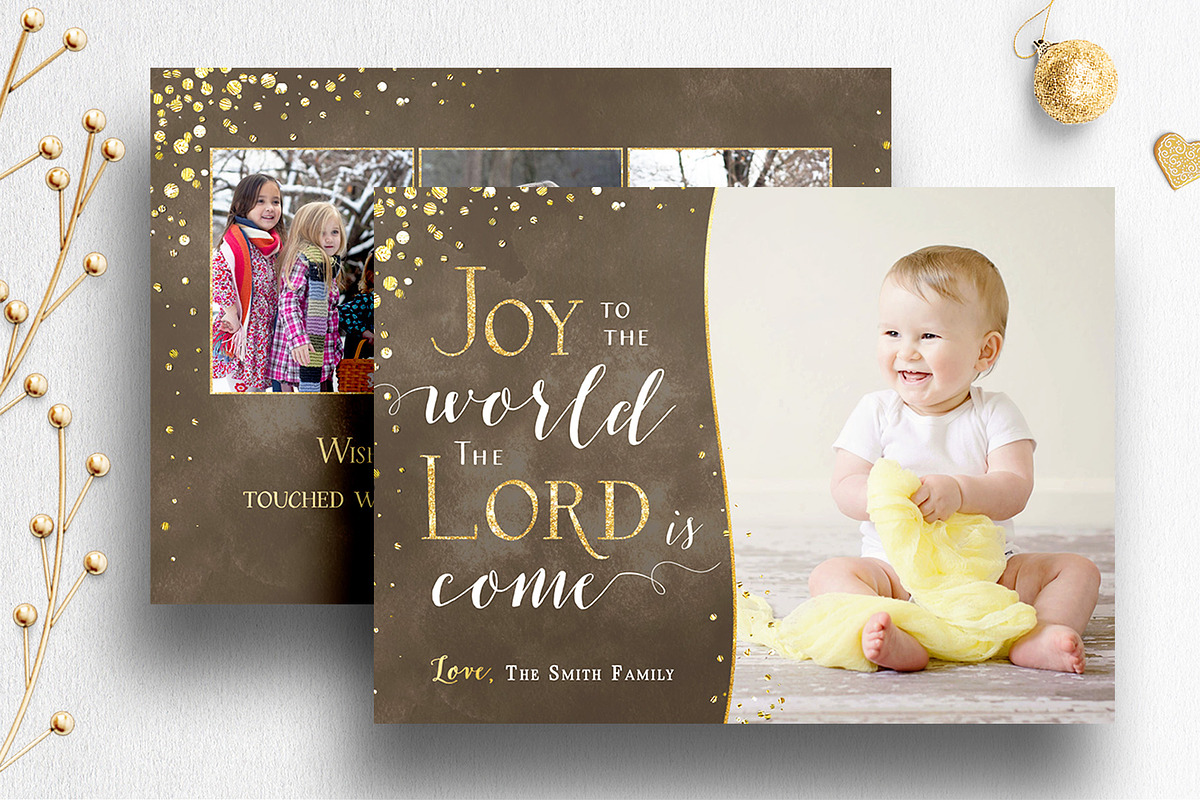 Christmas Card Template PSD | 004, a Card Template by Nifty Template Studio (Photo 2 of 11)