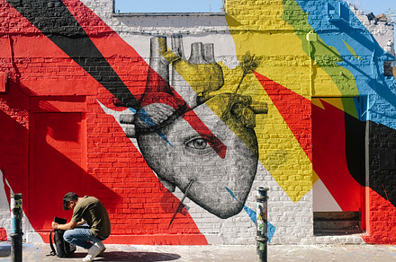 Heart featuring london, art, and stencil