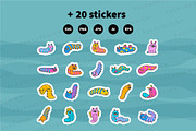 Caterpillar Clipart Bundle, an Animal Illustration by Palau (Thumbnail 9 of 9)