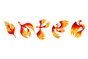 Phoenix Bird with Flame and Fire, an Animal Illustration by TopVectors