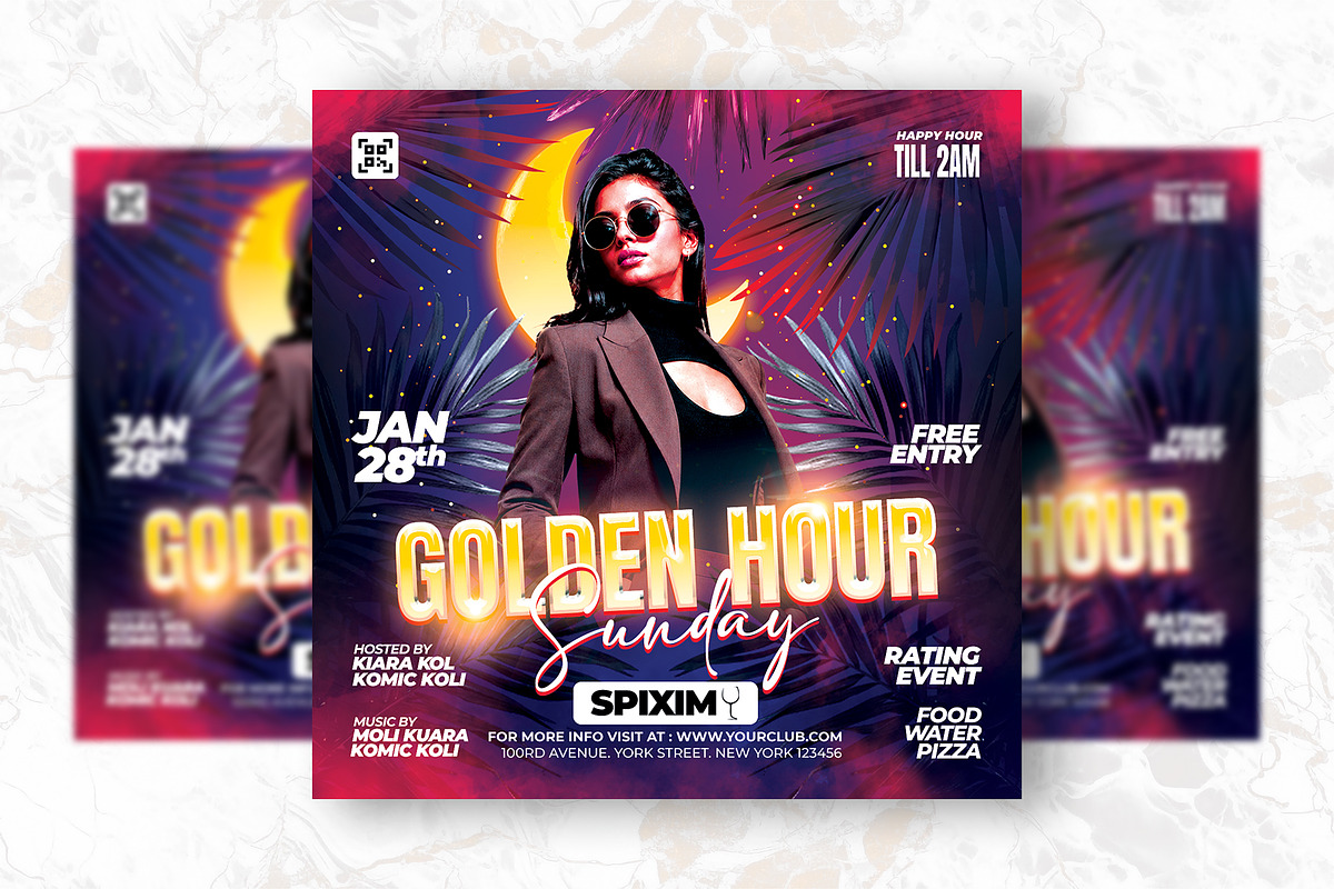 Golden Hour Party Flyer Design, a Flyer Template by Shajib Shikder (Photo 2 of 2)