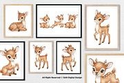 15 Bundle Watercolor Happy Deer Stag, an Animal Illustration by Morspective (Thumbnail 4 of 8)