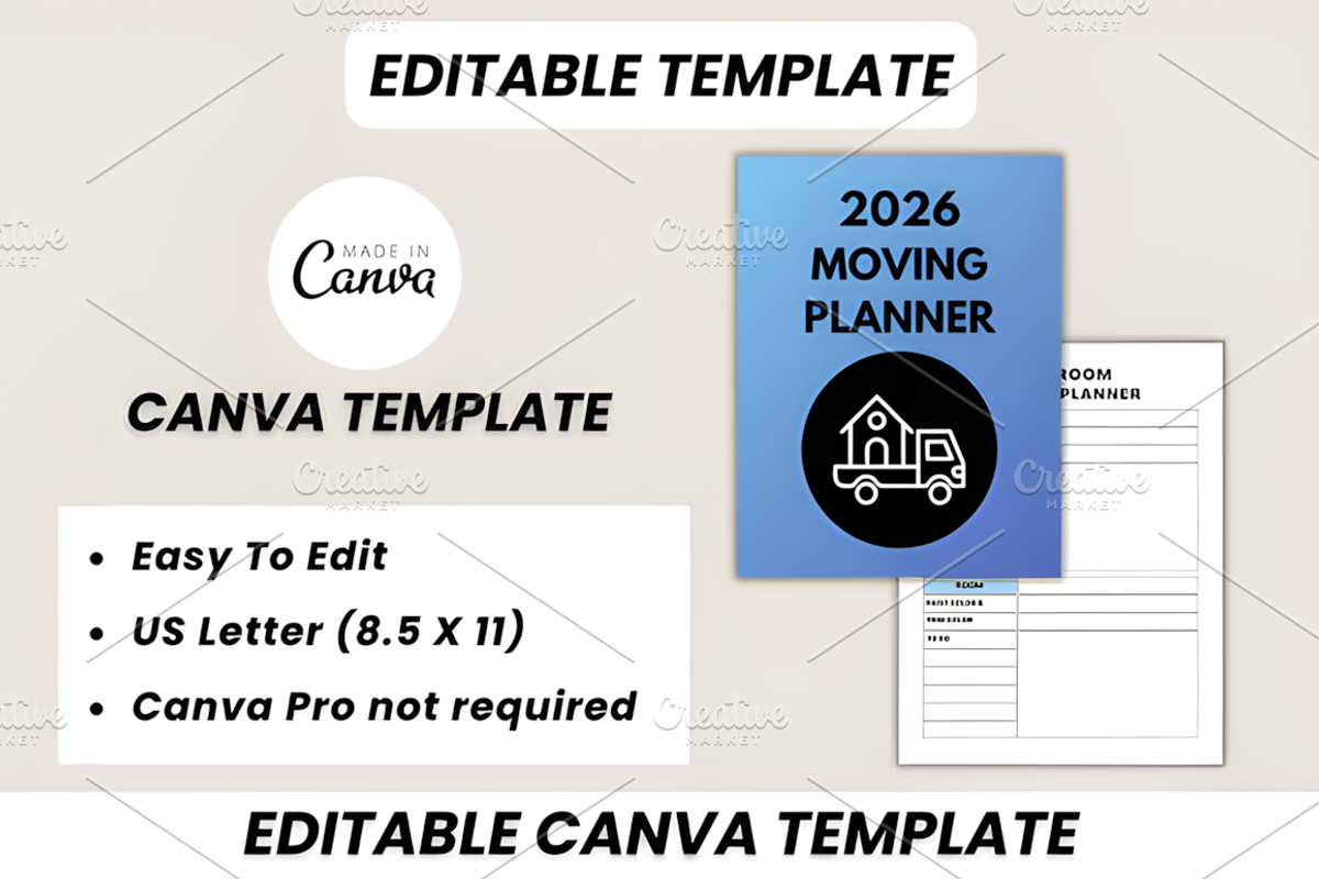 2026 Moving Planner Canva Template, a Social Media Template by Ink Gallery