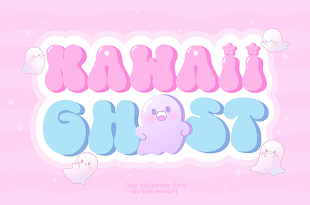 Kawaii Ghost Font, a Handwritten Font by Babymimiart