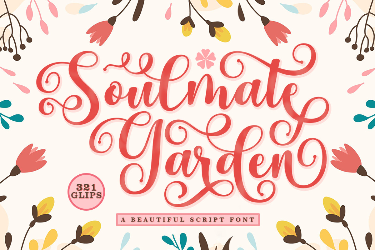Soulmate Garden, a Script Font by Rotterlab Studio (Photo 1 of 8)