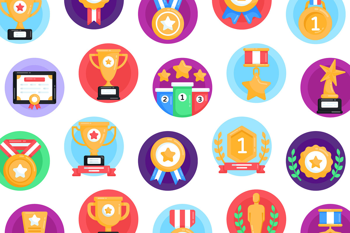 Awards Icons - 50 Flat Vector Icons, a Duotone Icon by Brickclay (Photo 5 of 7)