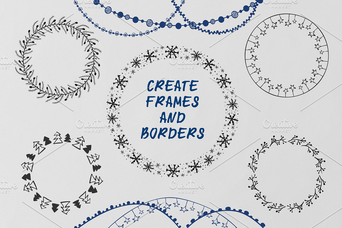 60 Christmas Pattern Brushes, a Brush Add-On by Mallinka (Photo 6 of 10)