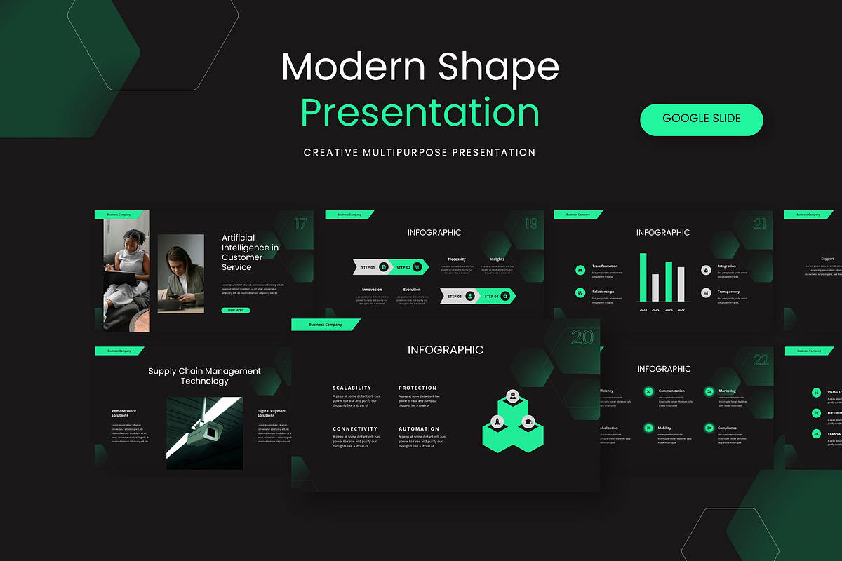 Modern Shape - Google Slide, a Presentation Template by AQR Studio (Photo 1 of 3)