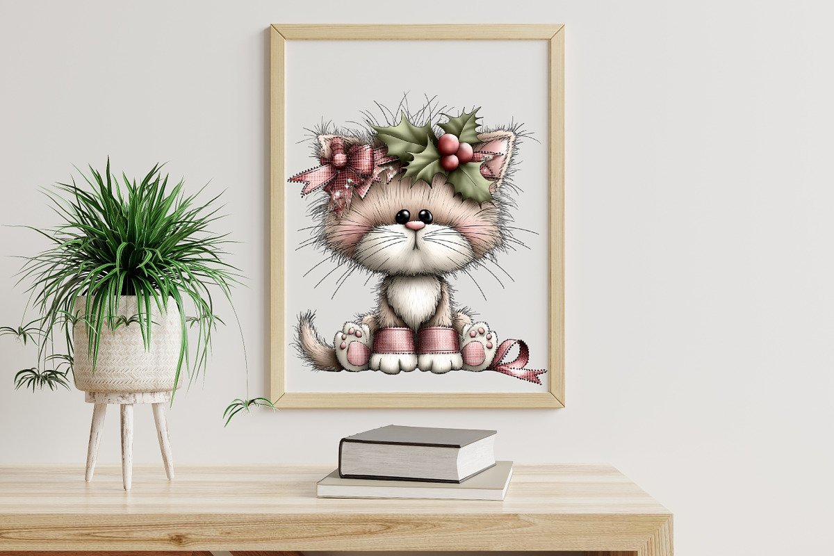 Quirky Christmas Cat Clipart, an Illustration by Libby Wishes (Photo 7 of 7)