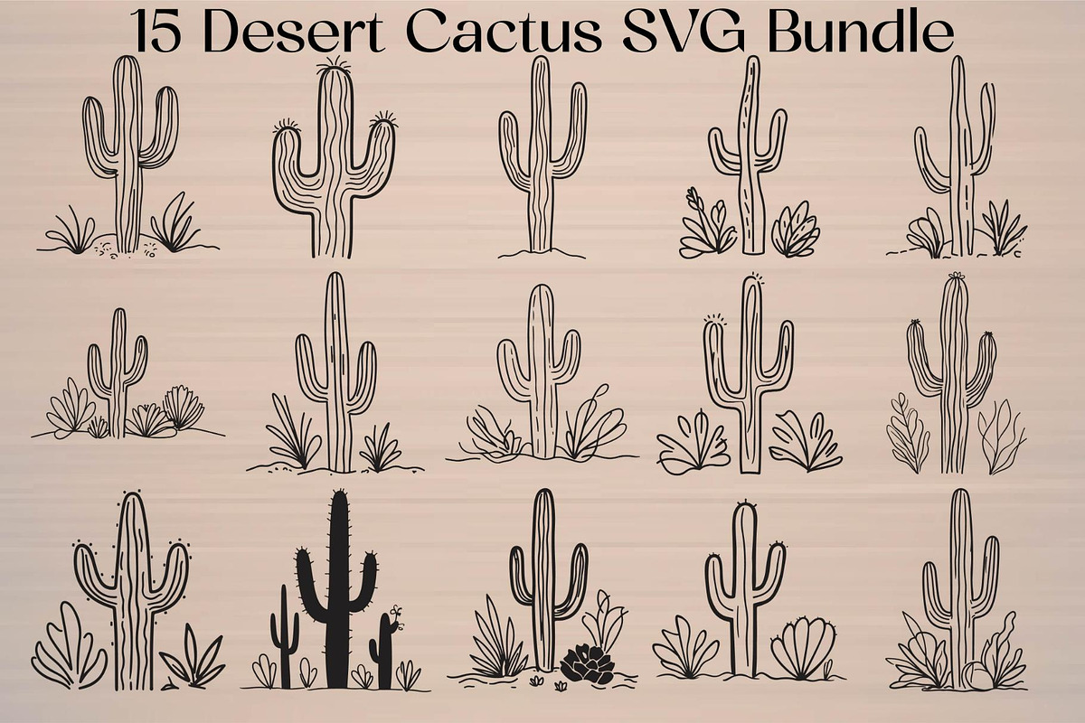 Desert Cactus SVG Bundle, an Object Graphic by Designer_Momina (Photo 16 of 16)