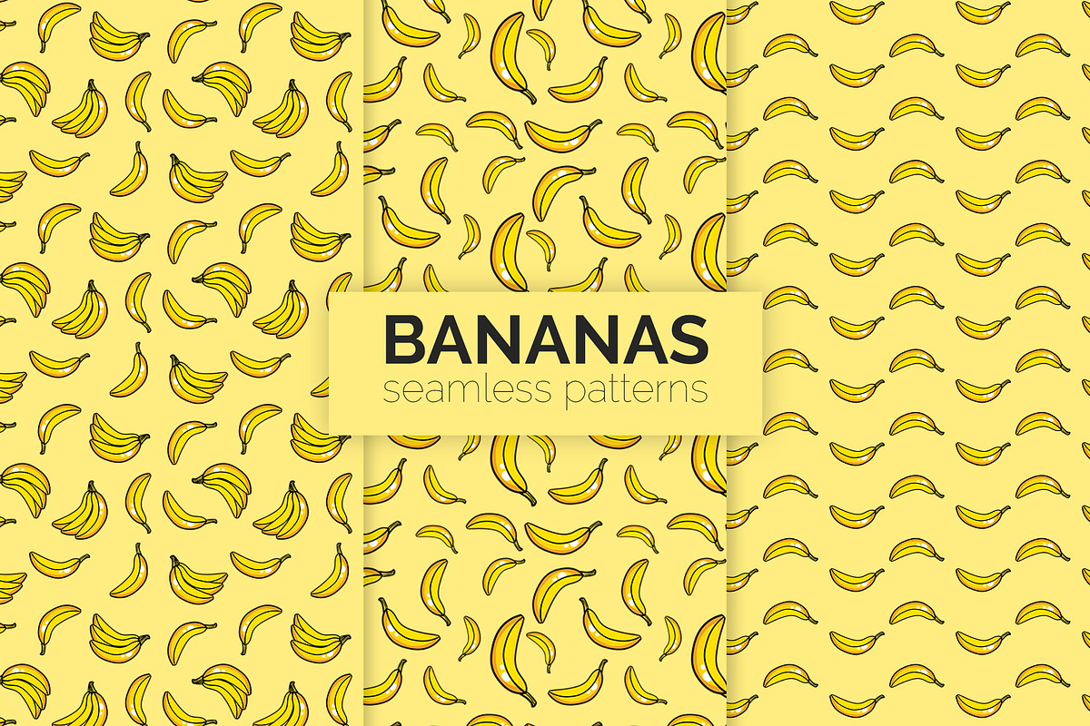 Bananas Seamless Patterns, a Pattern Graphic by 3Y_Design (Photo 1 of 6)