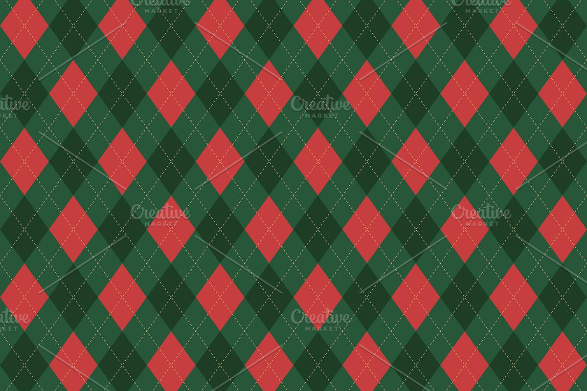 Christmas Rhombus Seamless Patterns, a Pattern Graphic by Elena Pimukova (Photo 5 of 5)