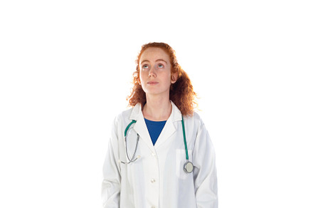 Redhead doctor woman laughing, a Person Photo by José Manuel Gelpi