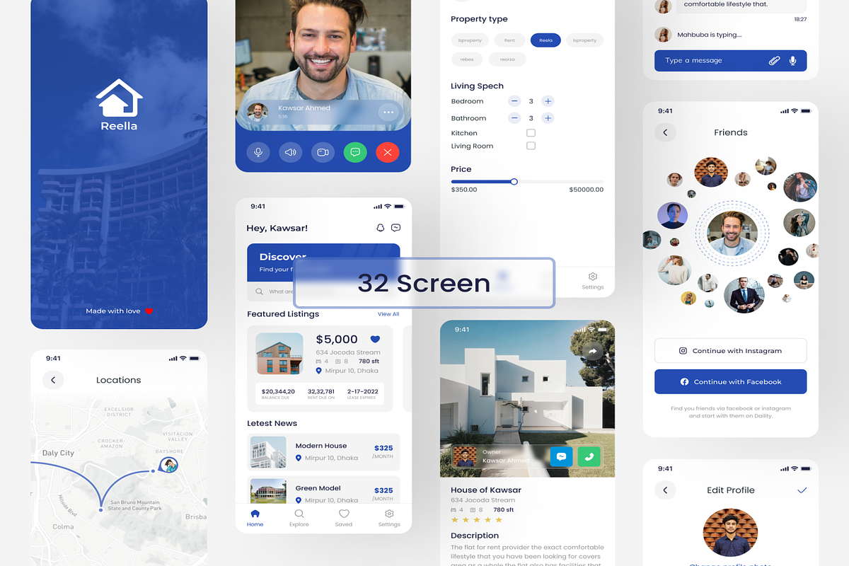 Reella - Real Estate App UI Kit, an App Template by Creative Perspective (Photo 2 of 6)