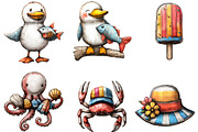 Whimsical Summer Clipart, an Illustration by Designking (Thumbnail 2 of 5)