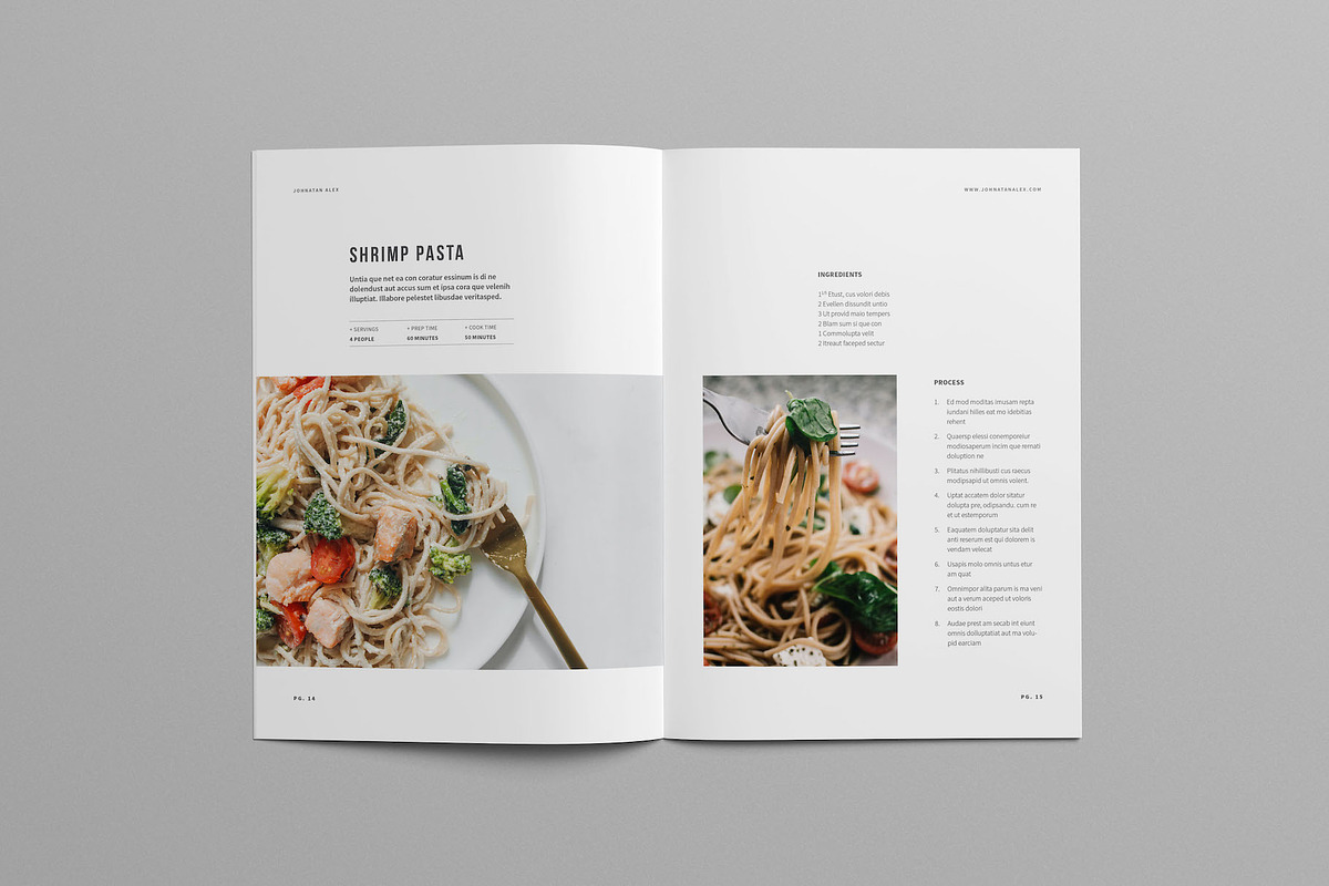Minimal Cookbook/Recipes Book, a Brochure Template by Meenom Templates (Photo 9 of 14)