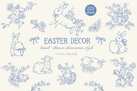 Easter Decor. Chinoiserie Style., a Decorative Illustration by Designwork