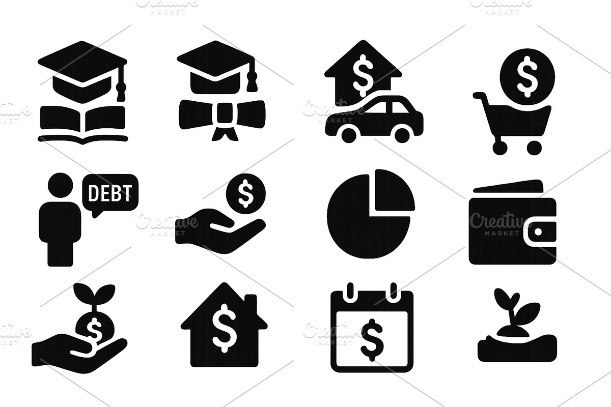 Financial literacy icons, a Finance Illustration by ZinetroN