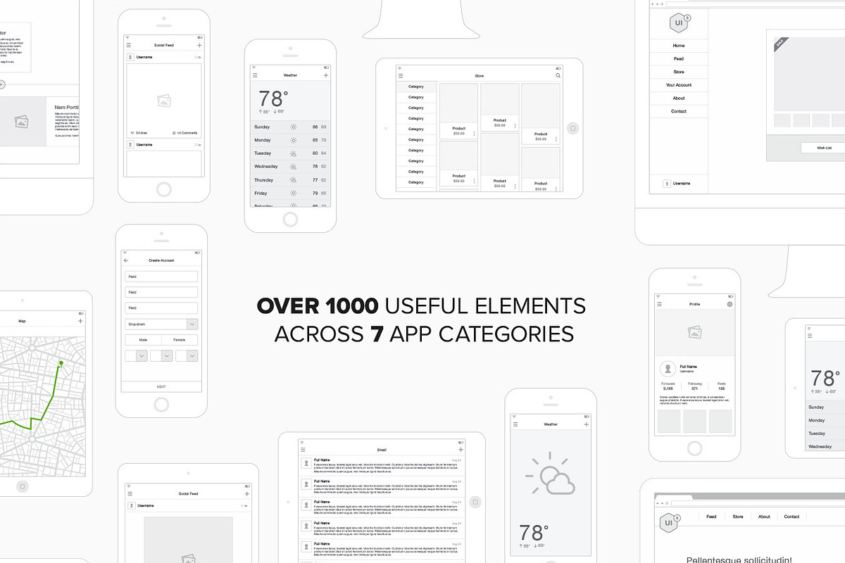 Wireframe Kit - V2, a Templates & Theme by UI8 (Photo 5 of 7)