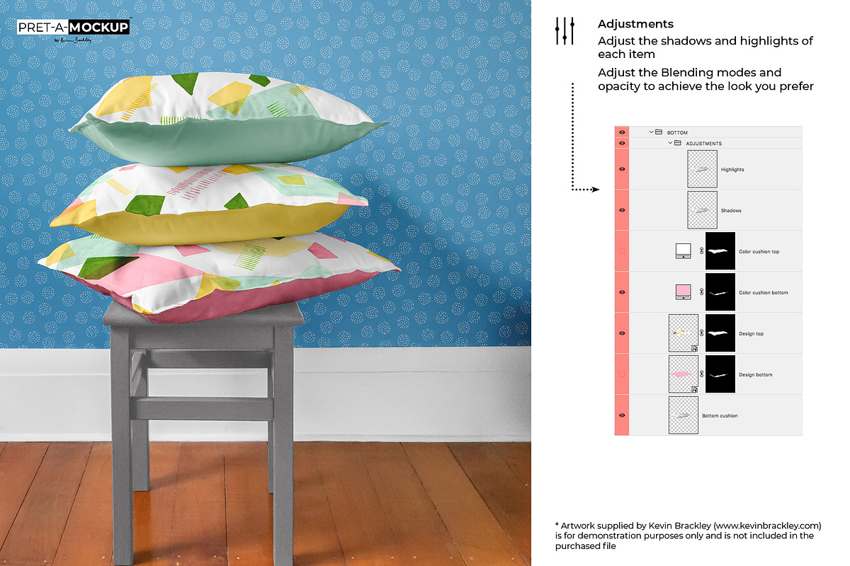 Cushions and Wall Mockup, a Household Mockup by Pret-a-Mockup (Photo 8 of 9)
