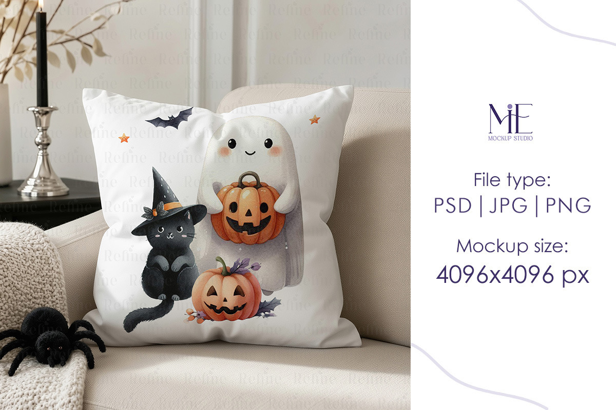 Square Pillow Cushion PSD Mockup, a Household Mockup by Mie Mockup Studio (Photo 5 of 7)
