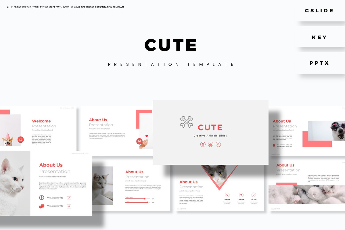 Cute Presentation Template, a Presentation Template by AQR Studio (Photo 1 of 4)